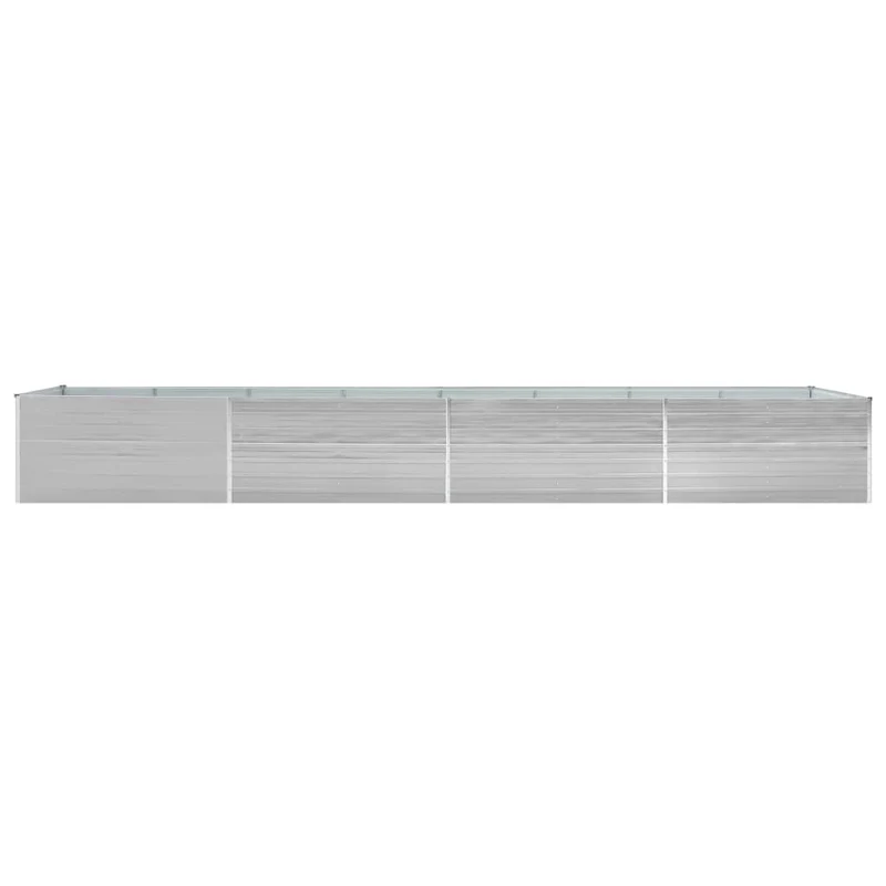 Jardinière lit surélevé plantes fleurs jardin acier galvanisé 600 x 80 x 45 cm gris 02_0001131