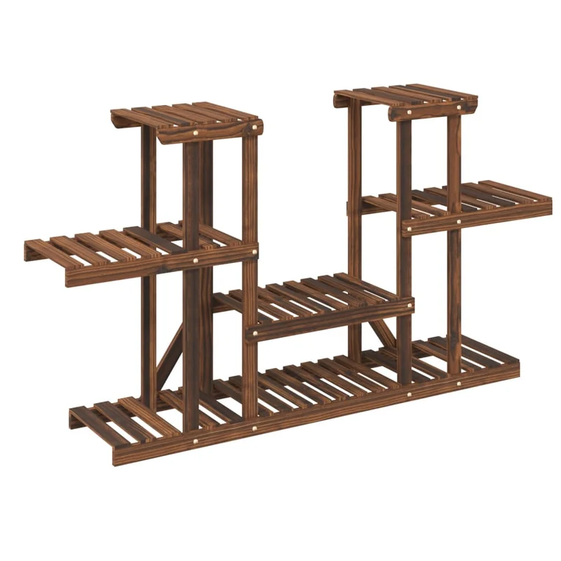 Support à fleurs meuble plante 110 x 25 x 73 cm bois massif de sapin marron 02_0045199