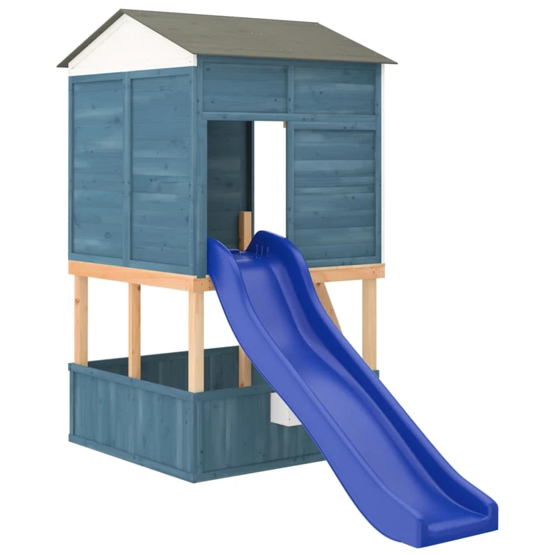 Aire de jeux maison d'extérieur toboggan portiques robuste jeux jardin 145 x 131,5 x 218,5 cm bois massif de sapin 02_0004624