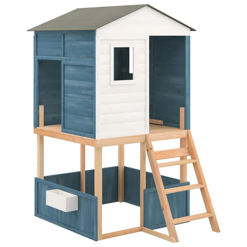 Aire de jeux maison d'extérieur toboggan portiques robuste jeux jardin 145 x 131,5 x 218,5 cm bois massif de sapin 02_0004624