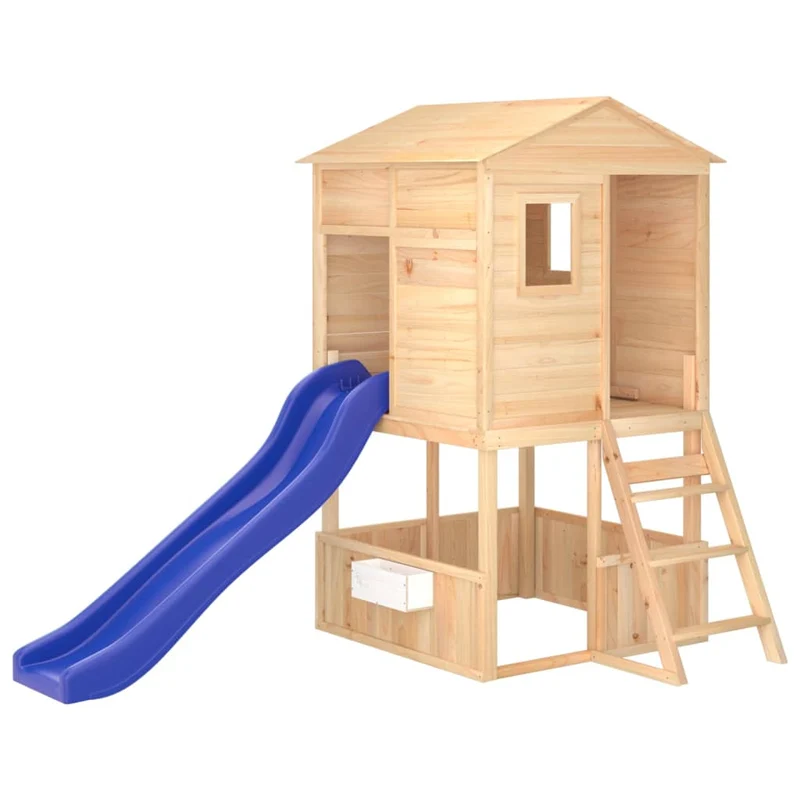Aire de jeux d'extérieur toboggan portiques robuste jeux jardin 145 x 131,5 x 218,5 cm bois massif de sapin 02_0004625