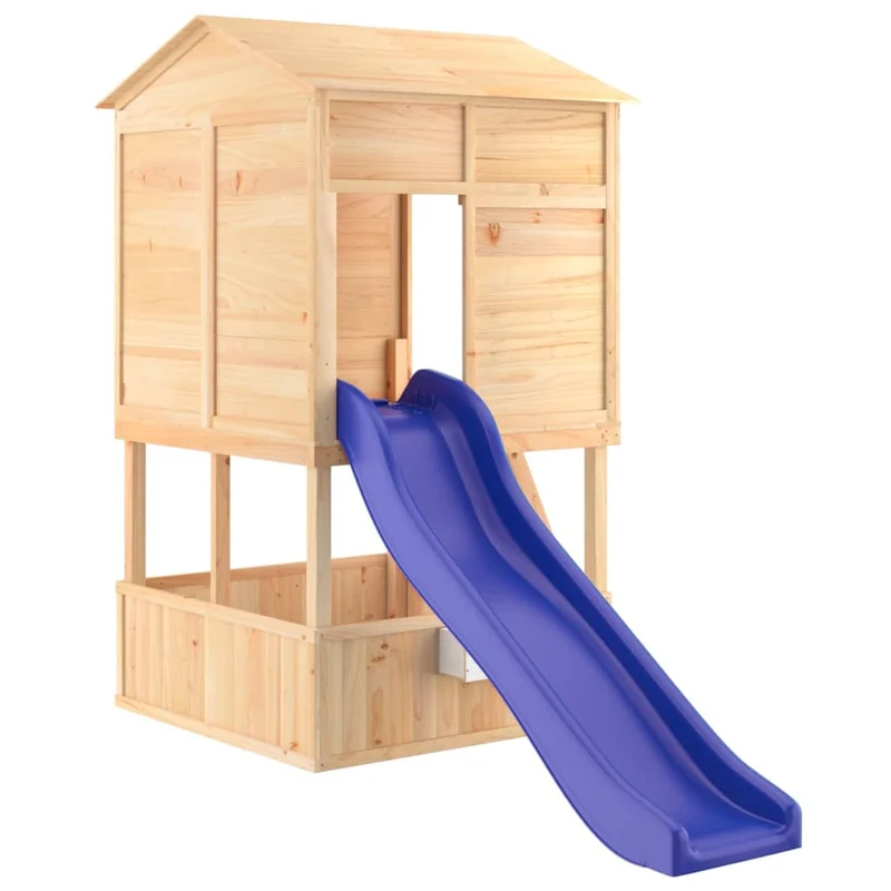 Aire de jeux d'extérieur toboggan portiques robuste jeux jardin 145 x 131,5 x 218,5 cm bois massif de sapin 02_0004625