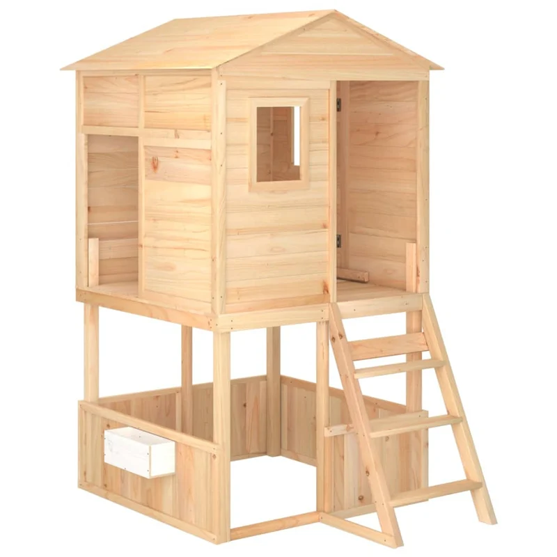 Aire de jeux d'extérieur toboggan portiques robuste jeux jardin 145 x 131,5 x 218,5 cm bois massif de sapin 02_0004625