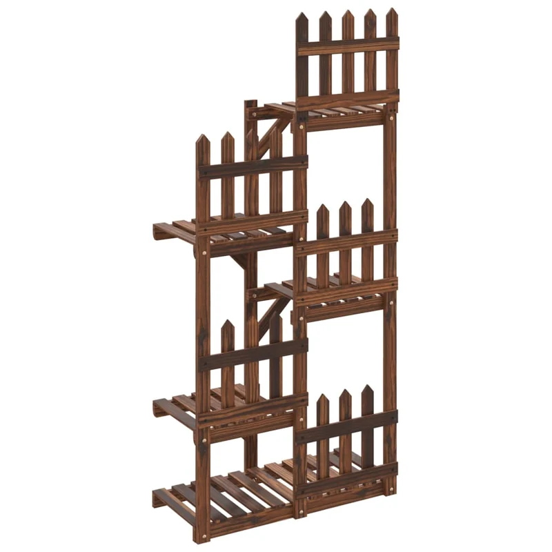 Support à fleurs meuble plante 60 x 25 x 130 cm bois massif de sapin marron 02_0045212