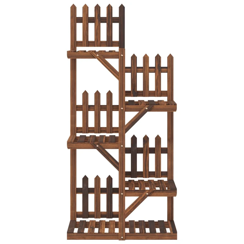 Support à fleurs meuble plante 60 x 25 x 130 cm bois massif de sapin marron 02_0045212