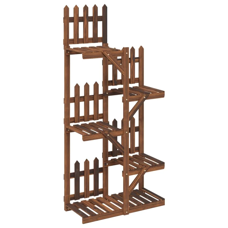 Support à fleurs meuble plante 60 x 25 x 130 cm bois massif de sapin marron 02_0045212
