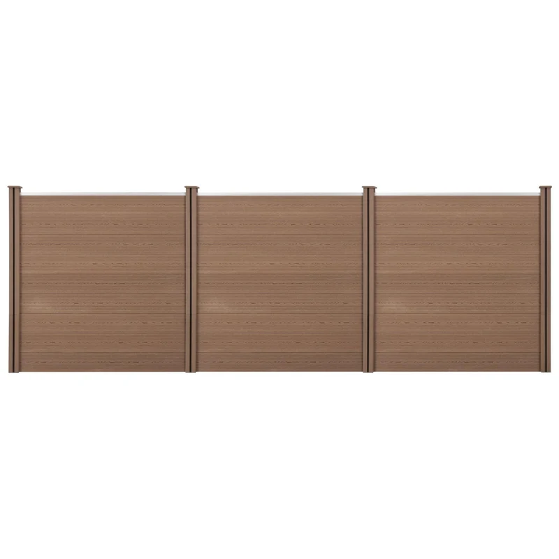 Clôture brise vue brise vent bois composite (wpc) brun 183 x 531 cm 03_0001446