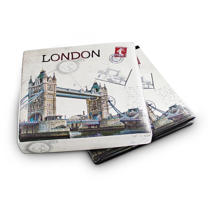 Tabouret pliant coffre de rangement banc pliable 38 x 38 cm Londres multicolore 2013068