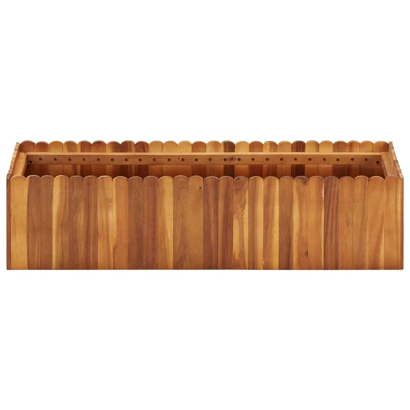 Jardinière lit surélevé plantes fleurs jardin 100 x 30 x 25 cm bois massif d'acacia 02_0000974