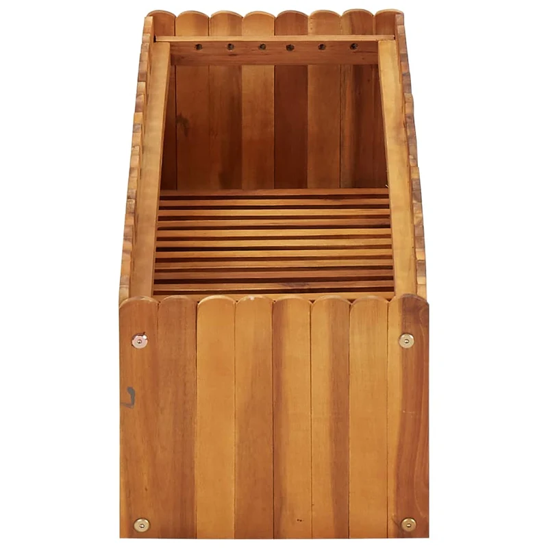 Jardinière lit surélevé plantes fleurs jardin 100 x 30 x 25 cm bois massif d'acacia 02_0000974