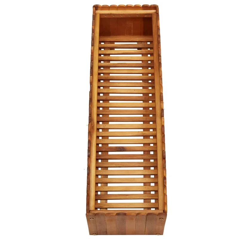 Jardinière lit surélevé plantes fleurs jardin 100 x 30 x 25 cm bois massif d'acacia 02_0000974
