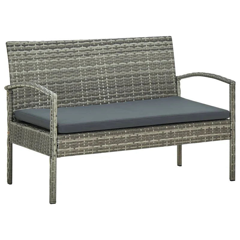 Salon de jardin meuble d'extérieur ensemble de mobilier 5 pièces avec coussins résine tressée gris 02_0016442
