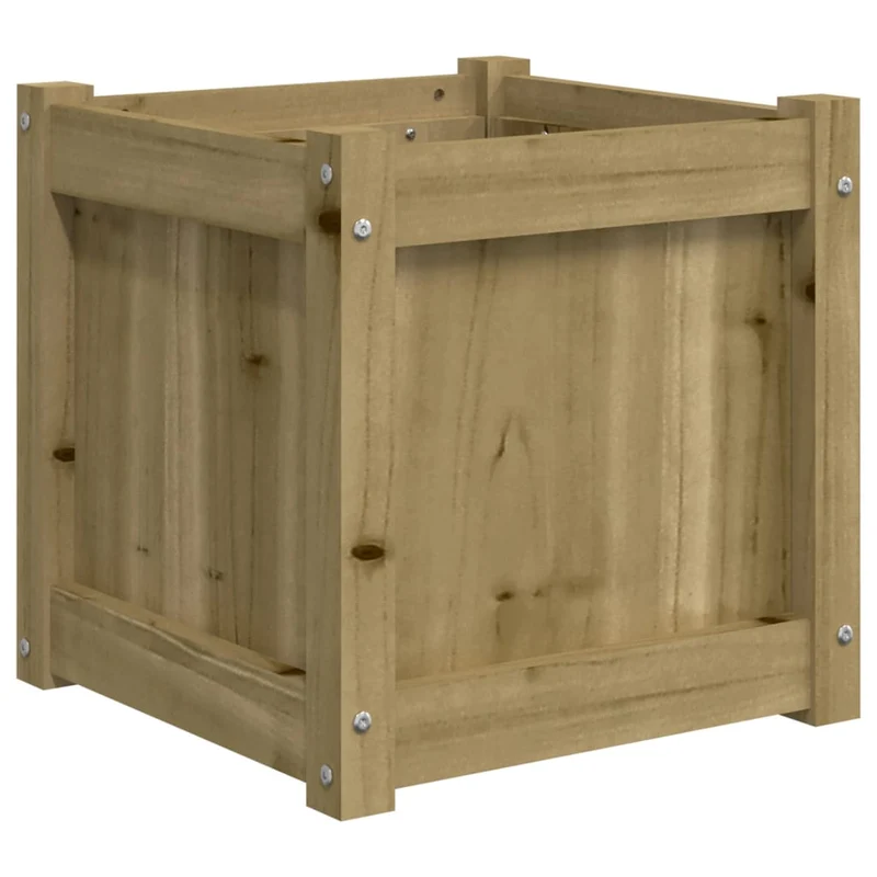 Jardinière bac lit surélevé plantes fleurs jardin terrasses lot de 2 bois de pin imprégné marron 02_0039026