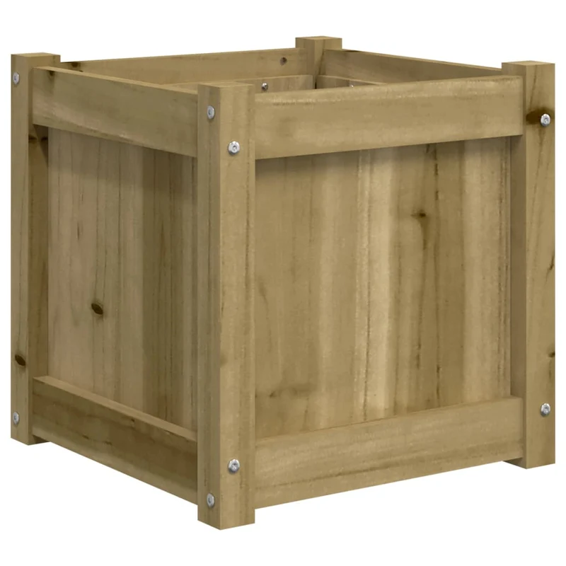 Jardinière bac lit surélevé plantes fleurs jardin terrasses lot de 2 bois de pin imprégné marron 02_0039026
