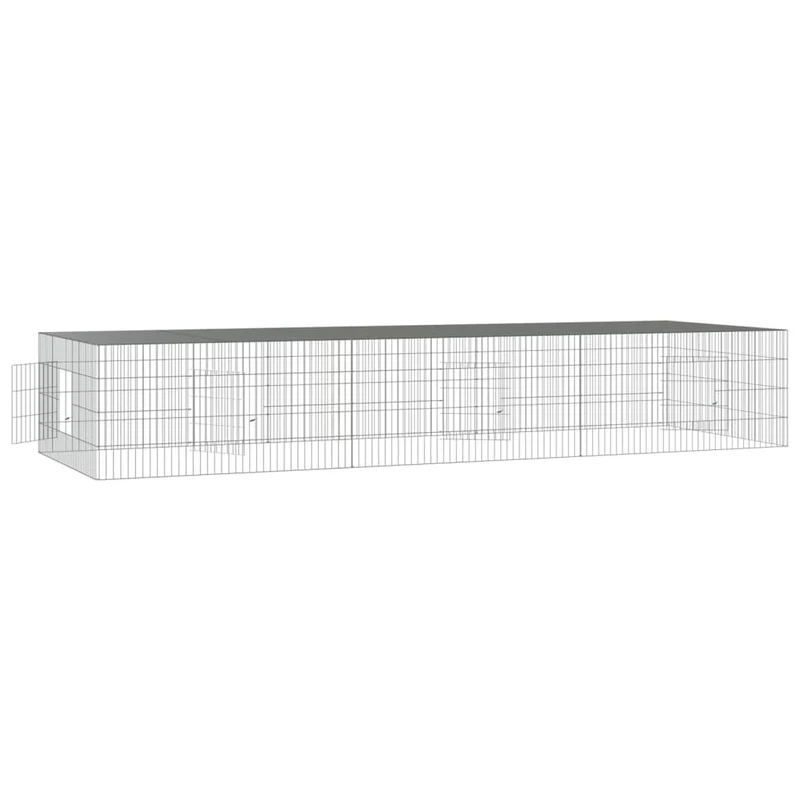 Cage à lapin 3 panneaux 325 x 109 x 54 cm Fer galvanisé Argent 02_0041688