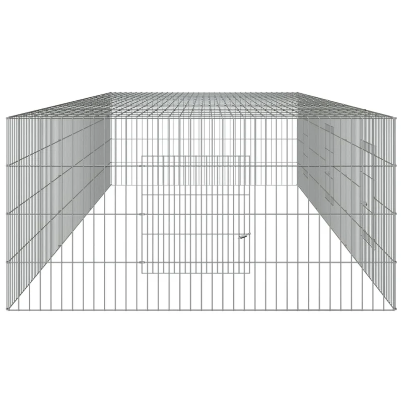 Cage à lapin 3 panneaux 325 x 109 x 54 cm Fer galvanisé Argent 02_0041688
