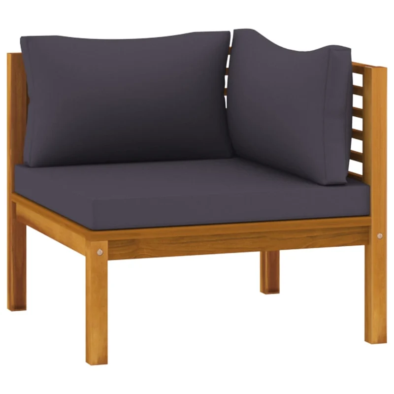 Salon de jardin meuble d'extérieur ensemble de mobilier 11 pièces avec coussin bois d'acacia solide 02_0015282