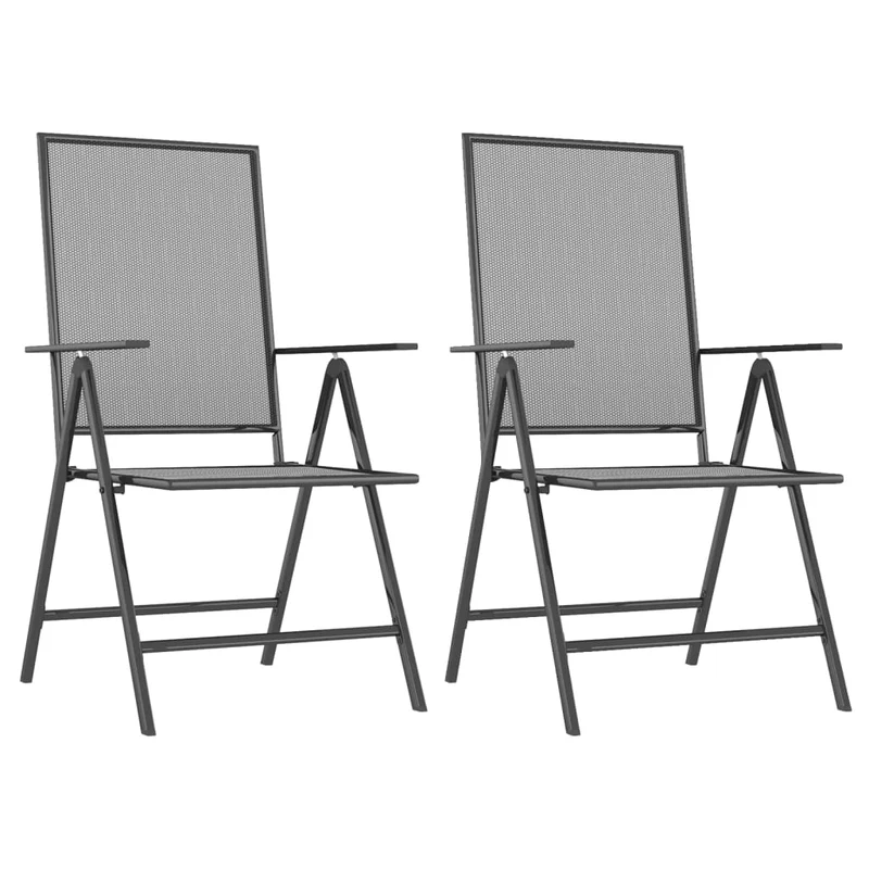Ensemble de salle à manger de jardin meuble extérieur 3 pièces anthracite acier 02_0013577