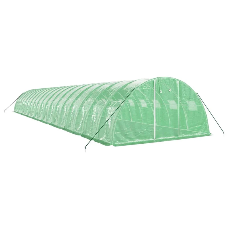 Serre tente abri plante fleur légumes avec cadre en acier 72 m² 18 x 4 x 2 m vert 02_0044626