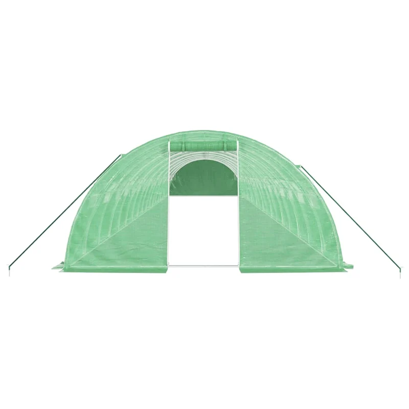 Serre tente abri plante fleur légumes avec cadre en acier 72 m² 18 x 4 x 2 m vert 02_0044626