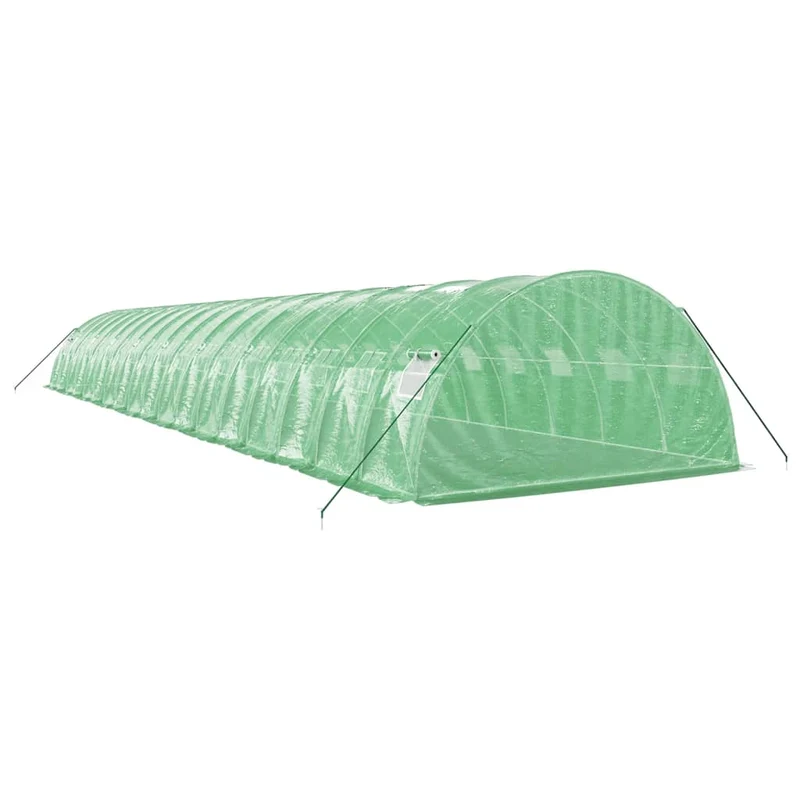 Serre tente abri plante fleur légumes avec cadre en acier 72 m² 18 x 4 x 2 m vert 02_0044626