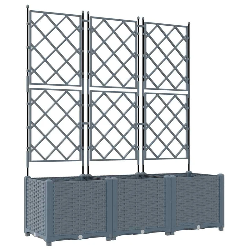 Lot de 3 cache-pots de jardin modernes 120 x 40 x 143 cm durable style chic en acier gris clair 02_0058584