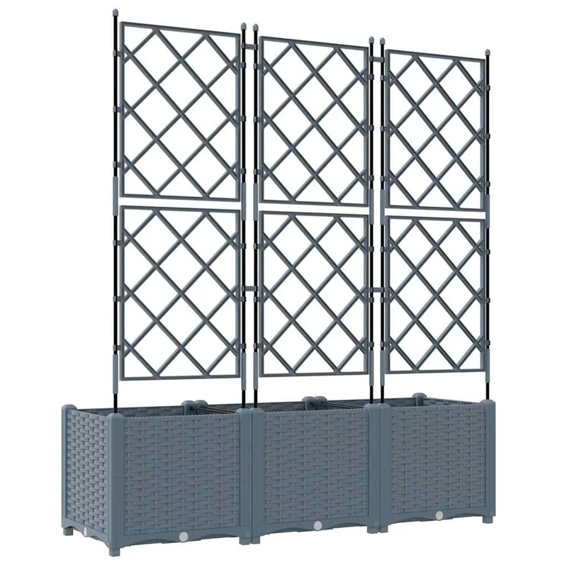 Lot de 3 cache-pots de jardin modernes 120 x 40 x 143 cm durable style chic en acier gris clair 02_0058584
