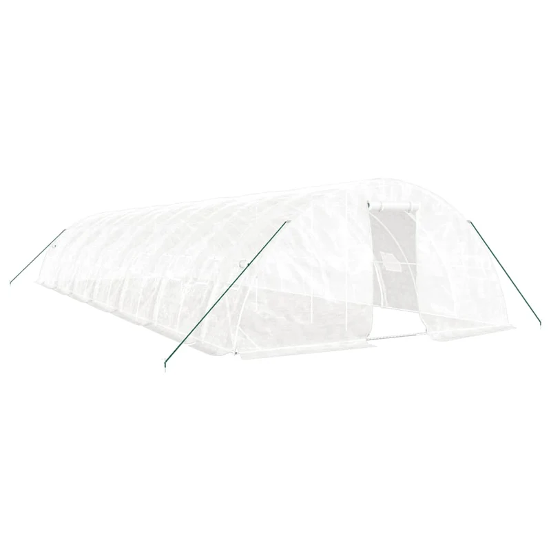Serre tente abri plante fleur légumes avec cadre en acier 70 m² 14 x 5 x 2,3 m blanc 02_0044621