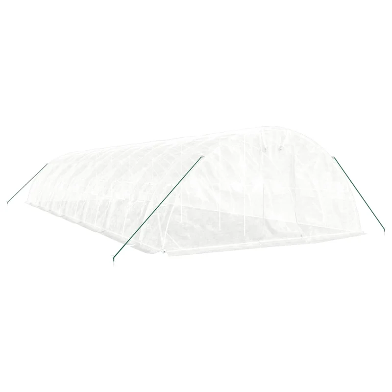 Serre tente abri plante fleur légumes avec cadre en acier 70 m² 14 x 5 x 2,3 m blanc 02_0044621