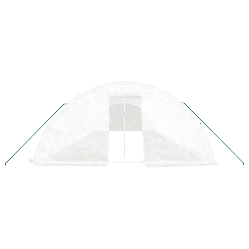 Serre tente abri plante fleur légumes avec cadre en acier 70 m² 14 x 5 x 2,3 m blanc 02_0044621