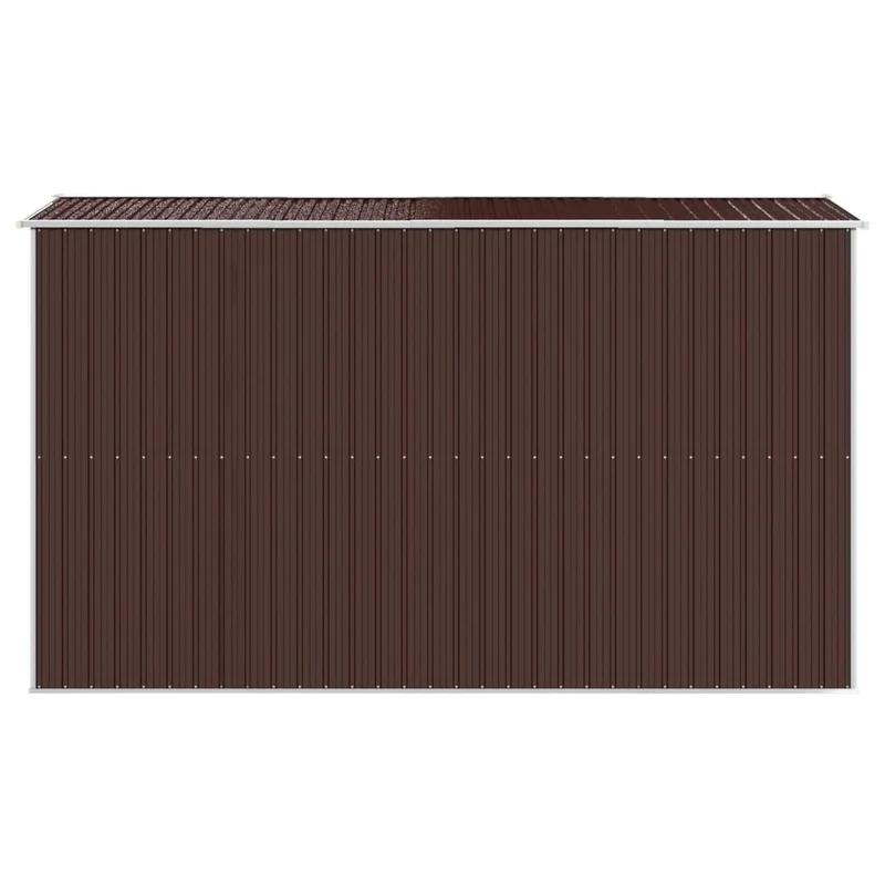 Abri de jardin cabane cabanon maison de stockage remise extérieur hangar outils robuste foncé 192 x 357 x 223 cm acier galvanisé marron 02_0022319