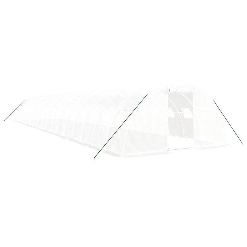 Serre tente abri plante fleur légumes avec cadre en acier 72 m² 18 x 4 x 2 m blanc 02_0044625