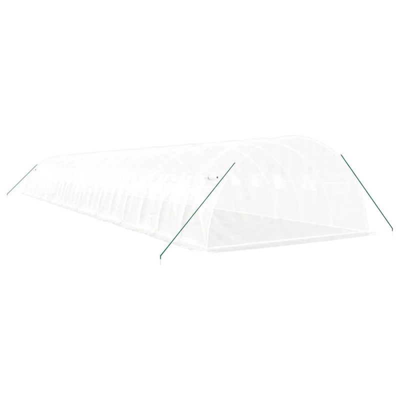Serre tente abri plante fleur légumes avec cadre en acier 72 m² 18 x 4 x 2 m blanc 02_0044625