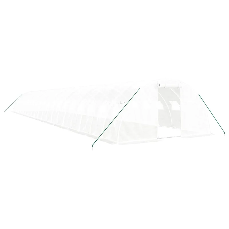 Serre tente abri plante fleur légumes avec cadre en acier 80 m² 20 x 4 x 2 m blanc 02_0044635