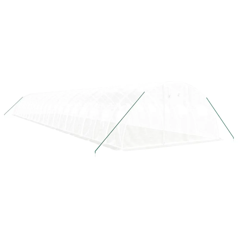 Serre tente abri plante fleur légumes avec cadre en acier 80 m² 20 x 4 x 2 m blanc 02_0044635