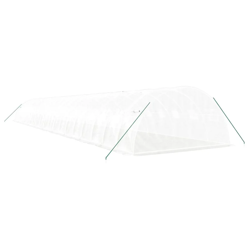 Serre tente abri plante fleur légumes avec cadre en acier 80 m² 20 x 4 x 2 m blanc 02_0044635
