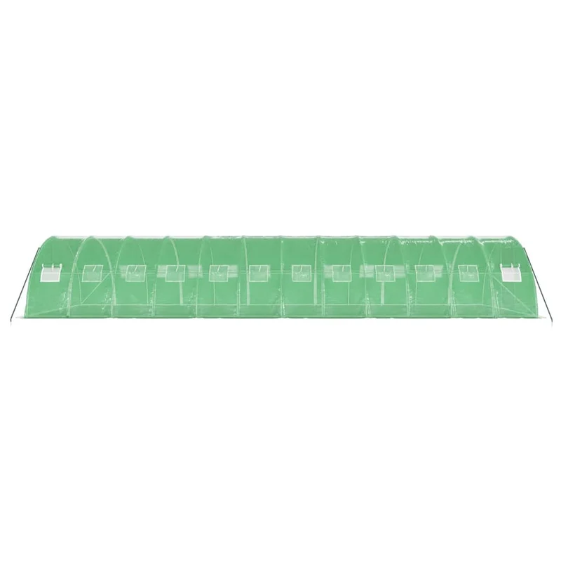 Serre tente abri plante fleur légumes avec cadre en acier 48 m² 12 x 4 x 2 m vert 02_0044596