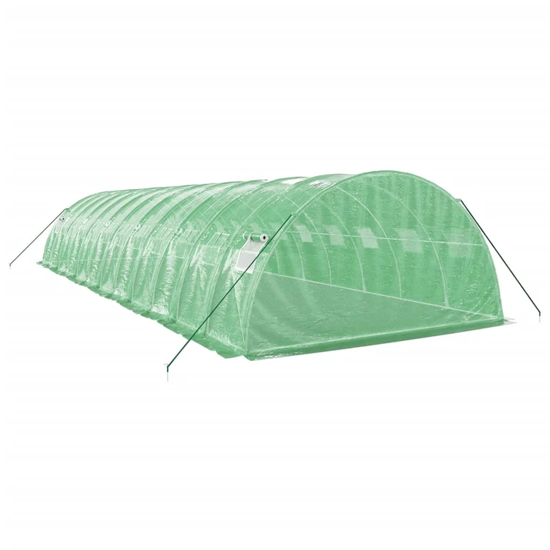 Serre tente abri plante fleur légumes avec cadre en acier 48 m² 12 x 4 x 2 m vert 02_0044596