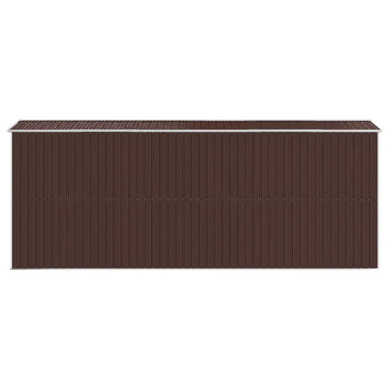 Abri de jardin cabane cabanon maison de stockage remise extérieur hangar outils robuste foncé 192 x 523 x 223 cm acier galvanisé marron 02_0022321