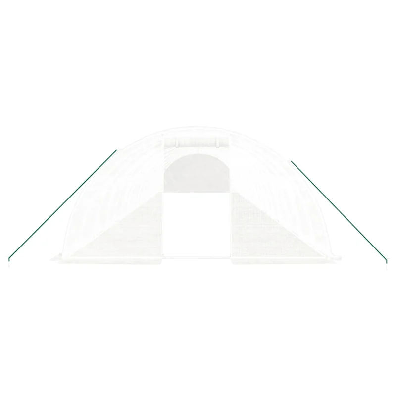 Serre tente abri plante fleur légumes avec cadre en acier 64 m² 16 x 4 x 2 m blanc 02_0044617