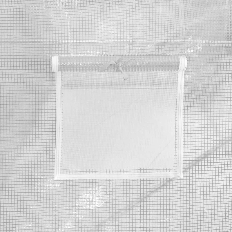 Serre tente abri plante fleur légumes avec cadre en acier 64 m² 16 x 4 x 2 m blanc 02_0044617