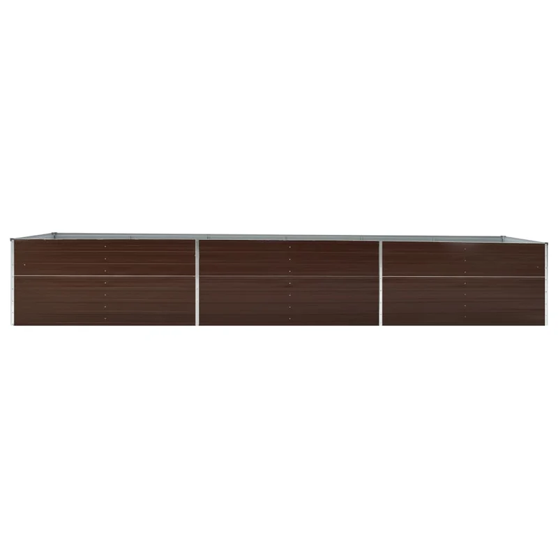 Jardinière lit surélevé plantes fleurs jardin acier galvanisé 480 x 80 x 45 cm marron 02_0001124