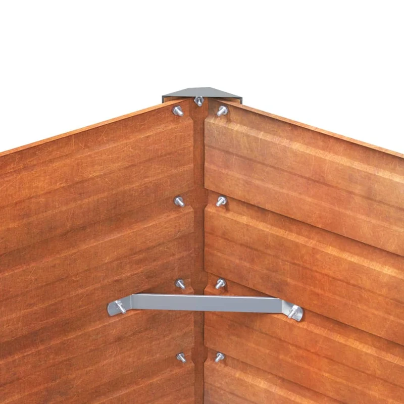 Jardinière bac lit surélevé plantes fleurs terrasse jardin de jardin rouillé 100 x 100 x 77 cm acier corten marron 02_0039857