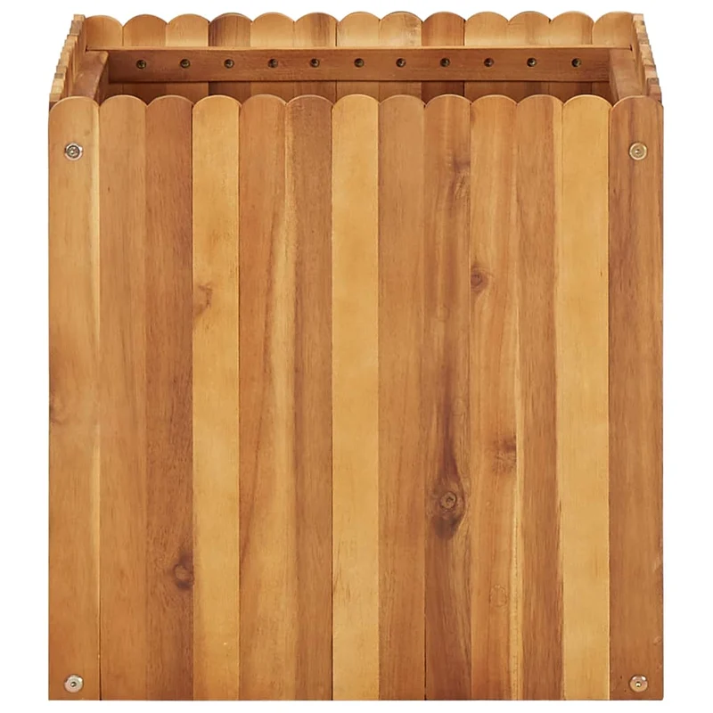 Jardinière lit surélevé plantes fleurs jardin 50 x 50 x 50 cm bois massif d'acacia 02_0001071