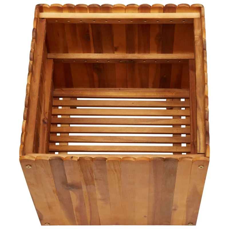 Jardinière lit surélevé plantes fleurs jardin 50 x 50 x 50 cm bois massif d'acacia 02_0001071