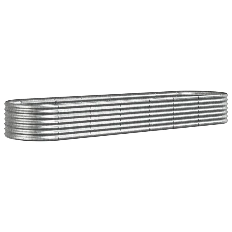 Jardinière bac lit surélevé plantes fleurs terrasse jardin de jardin acier enduit de poudre argenté Argent 02_0039693