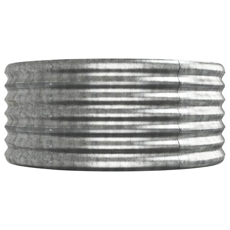 Jardinière bac lit surélevé plantes fleurs terrasse jardin de jardin acier enduit de poudre argenté Argent 02_0039693