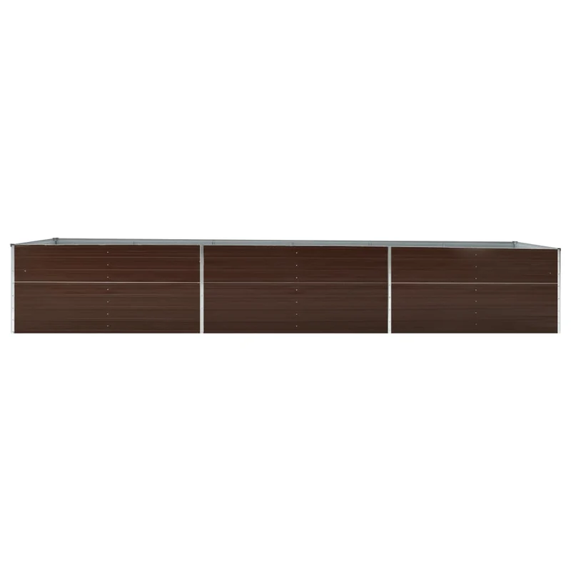 Jardinière lit surélevé plantes fleurs jardin acier galvanisé 480 x 80 x 77 cm marron 02_0001128
