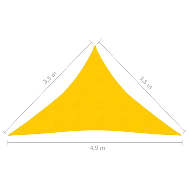 Voile toile d'ombrage parasol 160 g/m² 3,5 x 3,5 x 4,9 m PEHD jaune 02_0009120