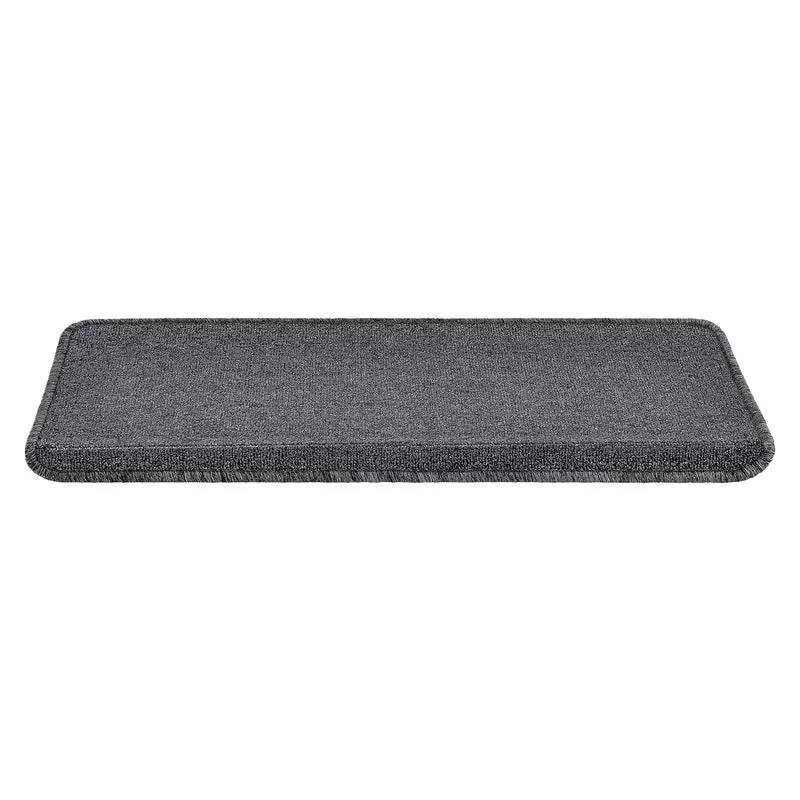 Lot de 15 marchettes d'escalier rectangulaires antidérpantes 65 x 24 cm avec bord gris foncé 03_0007609
